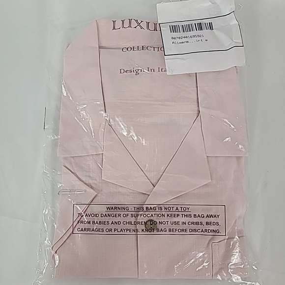 NEW Flex Mens Luxury Collection Designed in Italy Short Sleeve Pink Shirt Sz 3XL - Picture 8 of 8